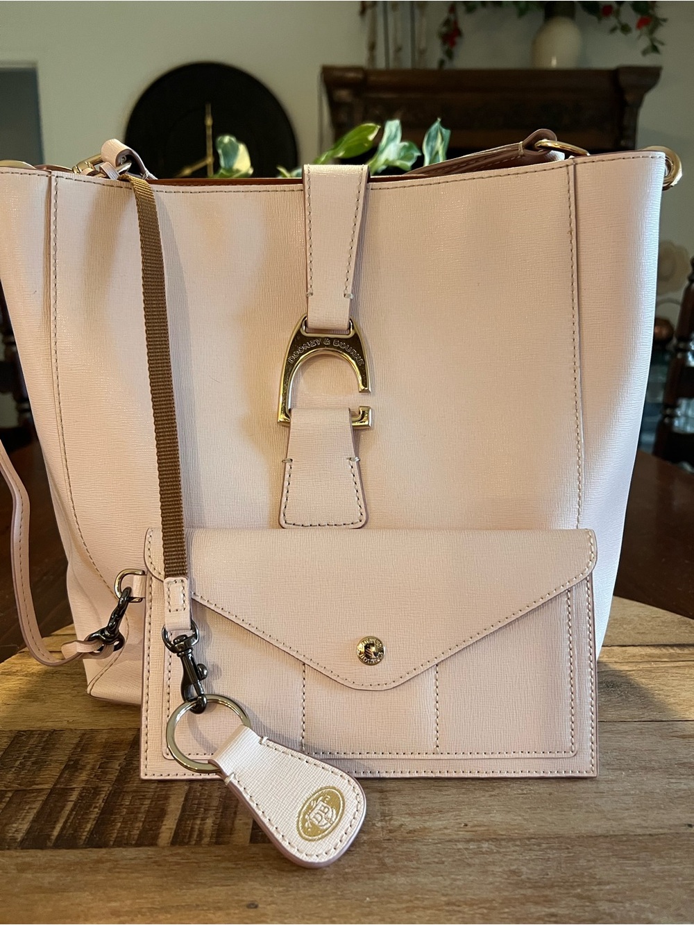 Dooney & Bourke Ashby Pink Blush Leather Shoulder Bag – Complete Set
